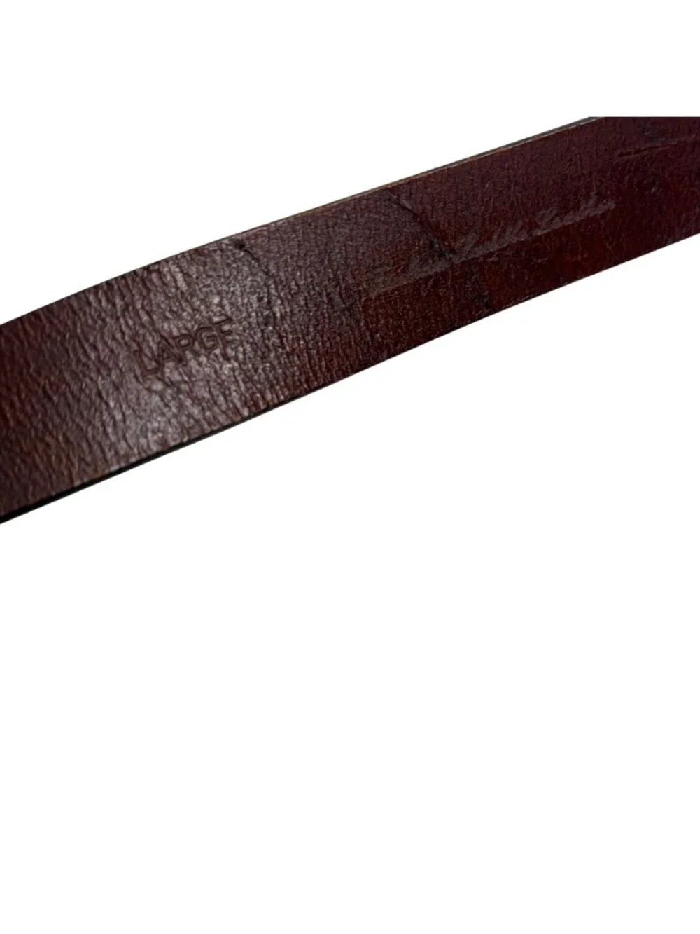 Vintage Calvin Klein Belt Women Large Brown Leather Brass Buckle USA 90s Classic